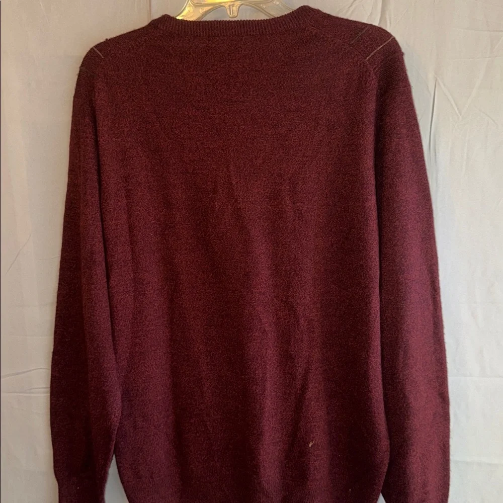 Dockers Men's Burgundy Check Crewneck Sweater